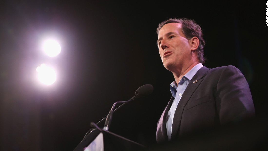 Santorum speaks at the Iowa Freedom Summit on January 24 in Des Moines, Iowa. 