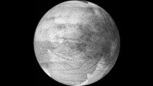 Jupiter's icy moon Europa may be the best place in the solar system to look for extraterrestrial life, according to NASA. The moon is about the size of Earth's moon, and there is evidence it has an ocean beneath its frozen crust that may hold twice as much water as Earth. NASA's 2016 budget includes a request for $30 million to plan a mission to investigate Europa. The image above was taken by the Galileo spacecraft on November 25, 1999. It's a 12-frame mosaic and is considered the the best image yet of the side of Europa that faces Jupiter.