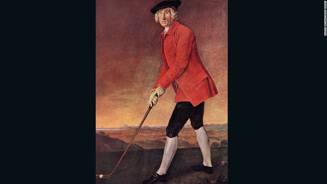 A portrait of William St. Clair of Rosslyn dating from around 1780. He was a member of the Honorable Company of Edinburgh Golfers (formerly known as the Gentleman Golfers of Edinburgh) who &lt;a href=&quot;http://www.scottishgolfhistory.org/origin-of-golf-terms/rules-of-golf/&quot; target=&quot;_blank&quot;&gt;drew up the first known Rules of Golf&lt;/a&gt;. The military style coat was a familiar sight on the links in that era, Fleming says.  &lt;br /&gt;&lt;br /&gt;&quot;Members of early golf societies in Scotland and England from the early 1700s onwards were quite frequently military men who would often have military style coats -- it was the fashion of the day to wear a button coat,&quot; Fleming told CNN. &lt;br /&gt;&lt;br /&gt;&quot;Different societies had different colors -- red is an R&amp;amp;A color and other societies also wore red, but others wore blue, green, there are instances of yellow (coats). It was symbol of membership. They would have special buttons for different societies, in the same way today that clubs have their own crest on jumpers and jackets, blazers, club ties. They also served a practical purpose -- they were warm and highly visible.&quot;