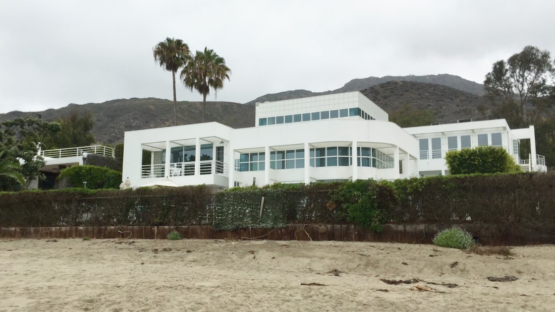 The new beach access runs alongside the Ackerberg home, designed by architect Richard Meier and built in the mid-1980s.