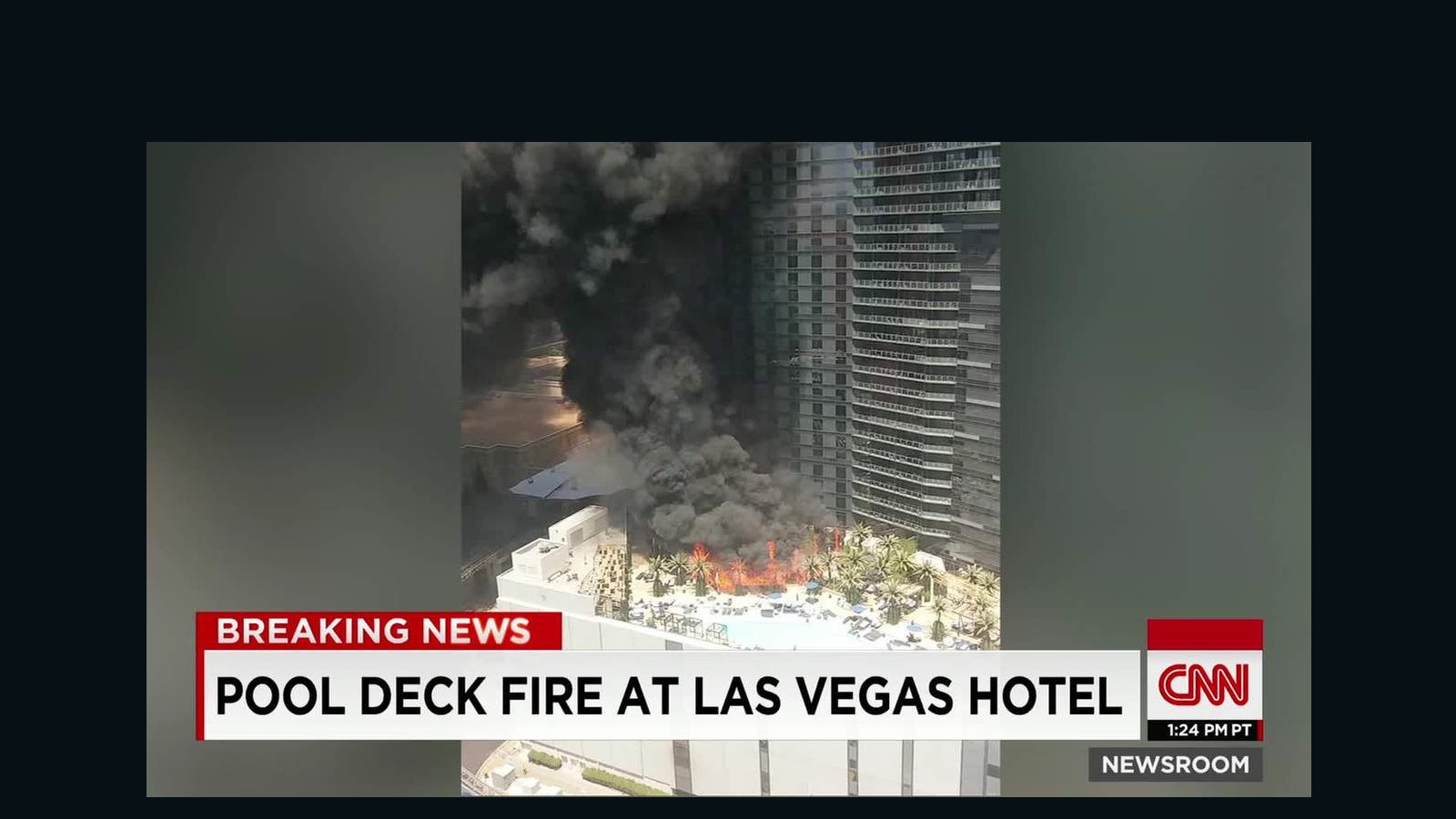 Pool deck fire at Las Vegas hotel caught on camera CNN Video