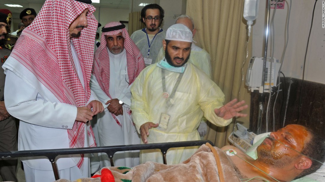 The governor of the Asir region in Saudi Arabia, Prince Faisal bin Khaled bin Abdulaziz, left, visits a man who was wounded in &lt;a href=&quot;http://www.cnn.com/2015/08/06/middleeast/saudi-arabia-mosque-attack/&quot; target=&quot;_blank&quot;&gt;a suicide bombing attack on a mosque&lt;/a&gt; in Abha, Saudi Arabia, on August 6. ISIS claimed responsibility for the explosion, which killed at least 13 people and injured nine others.