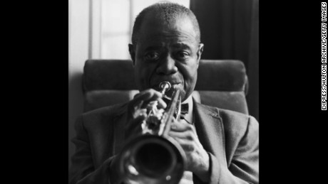 Jazz singer and trumpeter Louis Armstrong poses for a 1970 portrait in London.