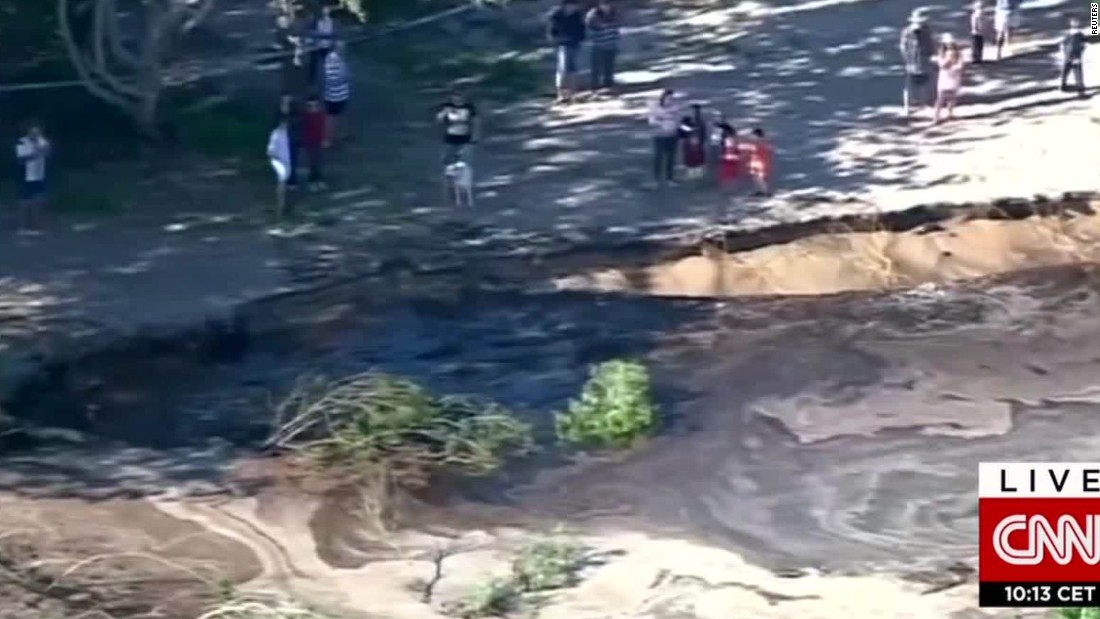 Bus Washes Away After Collapsing In Sinkhole Cnn Video