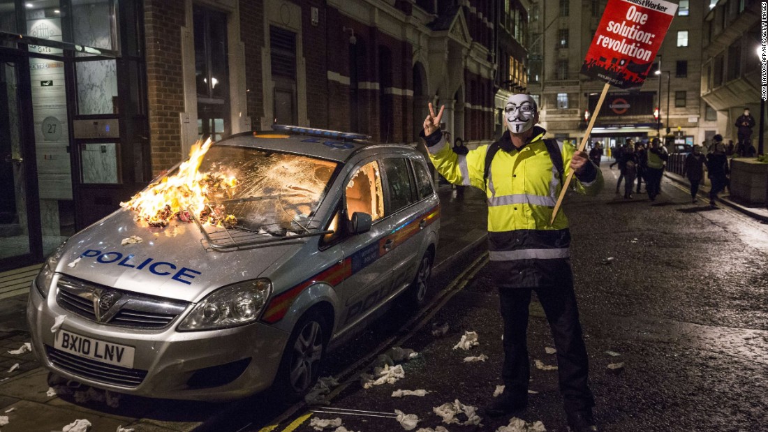 Anonymous' protest in London descends into violence CNN