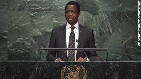 Edgar Chagwa Lungu, President of the Republic of Zambia, addresses the general debate of the General Assemblys seventieth session on September 29, 2015