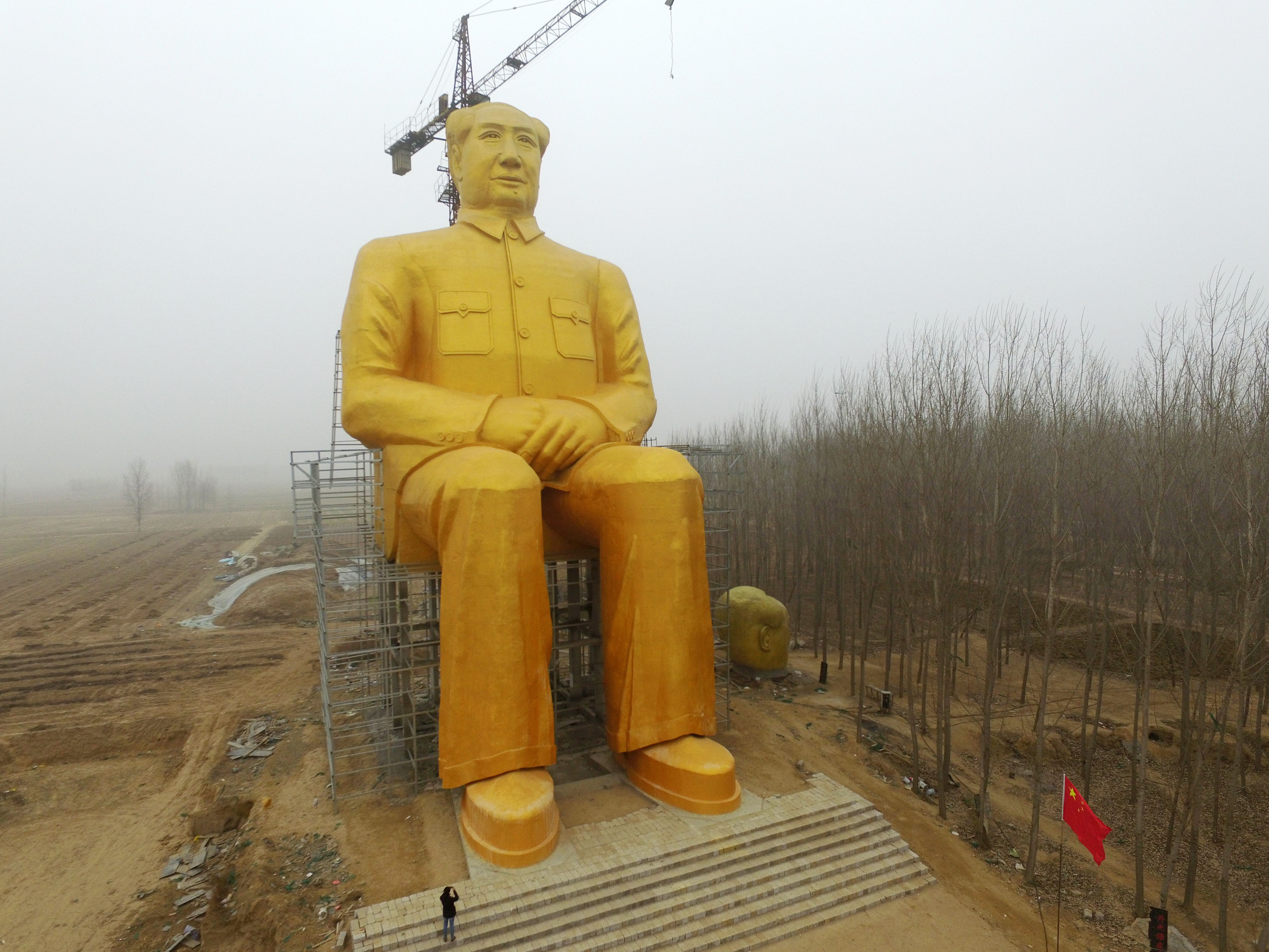 Giant Gold Mao Statue Torn Down Cnn Travel