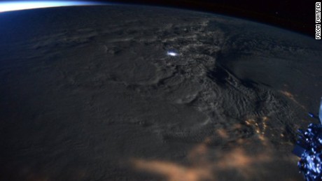 Thundersnow visible from space during a 2016 winter storm. 