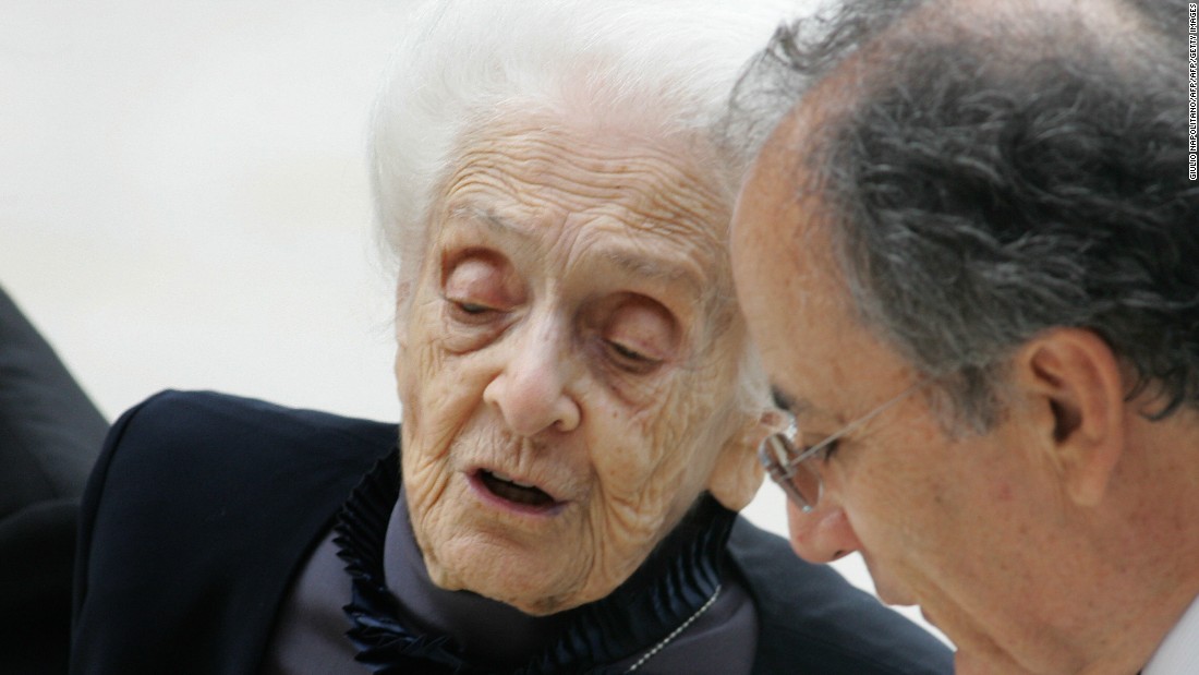 Italian neuroscientist Rita Levi-Montalcini (1909-2012) was known for her work in neurobiology. Along with Stanley Cohen, she won the 1986 Nobel Prize in Physiology or Medicine for their discovery of nerve growth factor, a protein controlling growth and development. Prior to her death in 2012, she was the oldest living Nobel laureate and first ever to reach their 100th birthday. 