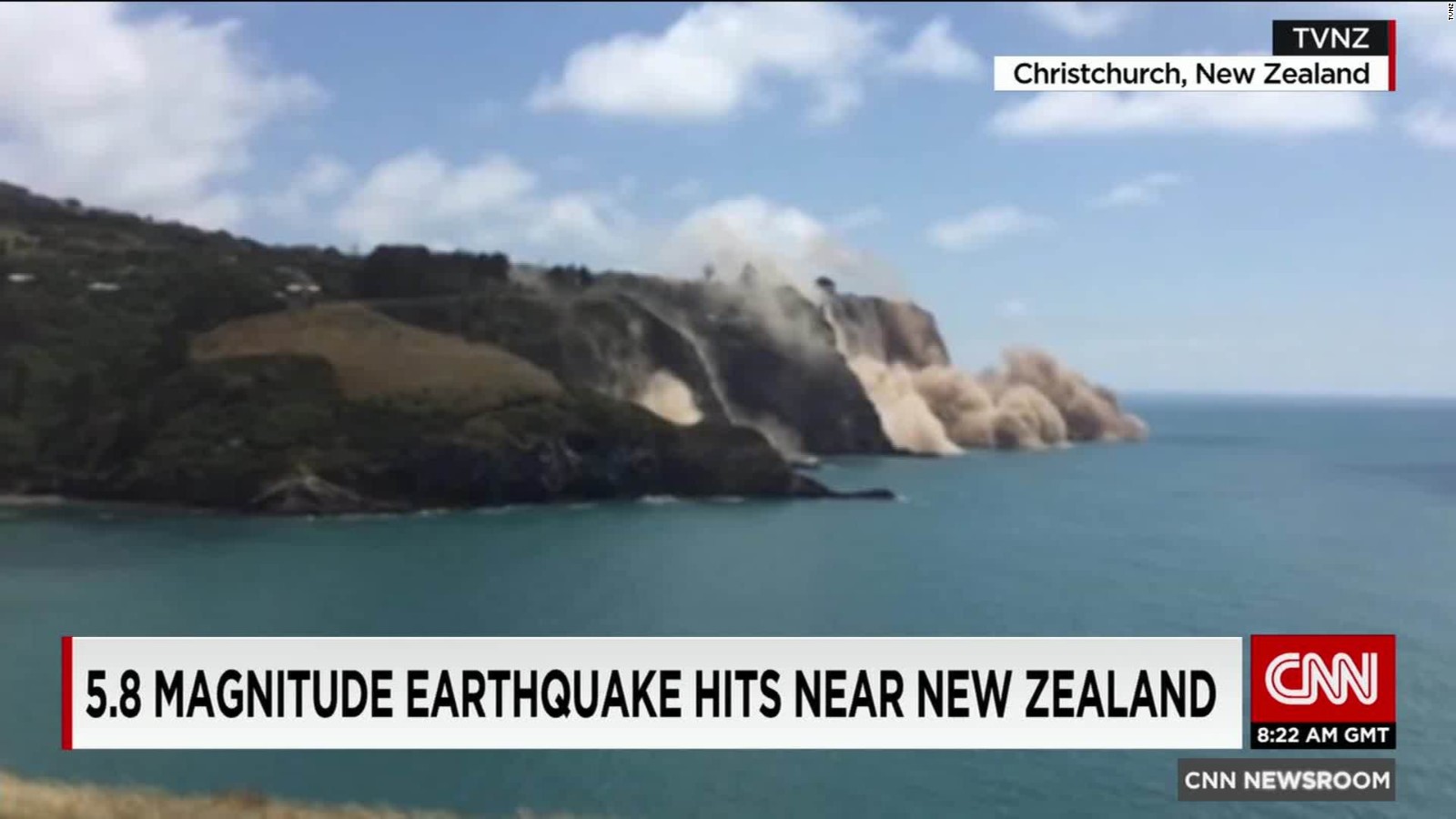 Cliff collapses after 5.8magnitude earthquake strikes New Zealand CNN