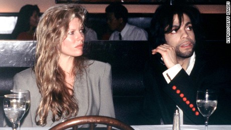 American film actress Kim Basinger with singer Prince, circa 1988. (Photo by Kypros/Getty Images)