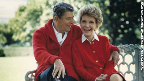 Former President Ronald Reagan and first lady Nancy Reagan in an undated file photo.