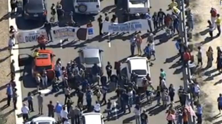 Protesters Block Road Outside Trump Arizona Event March In Nyc Cnnpolitics
