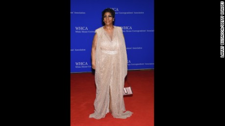 Aretha Franklin attends the 102nd White House Correspondents&#39; Association Dinner in 2016, in Washington.