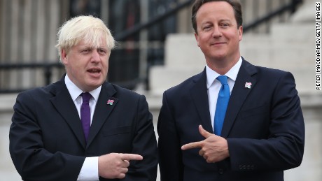 David Cameron, then prime minister, stands with then London mayor Boris Johnson before the 2012 London Paralympics.
