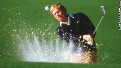 David Cannon took this image of Jack Nicklaus hitting out of a bunker at the 1986 Masters. 