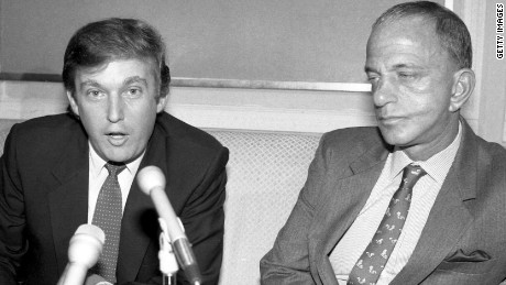 Trump appearing with Roy Cohn, who died in 1986.