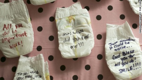 Diapers hang on the wall at Lily&#39;s Place in Huntington, WV on September 2, 2016. Lily&#39;s Place cares for newborn infants suffering from Neonatal Abstinence Syndrome (NAS) and the withdrawal from drug exposure.