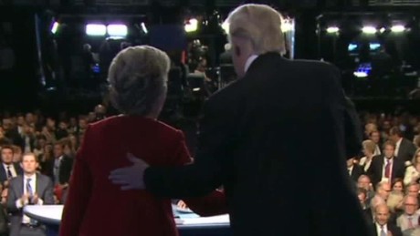 Donald Trump and Hillary Clinton during  their debate on September 27, 2016.