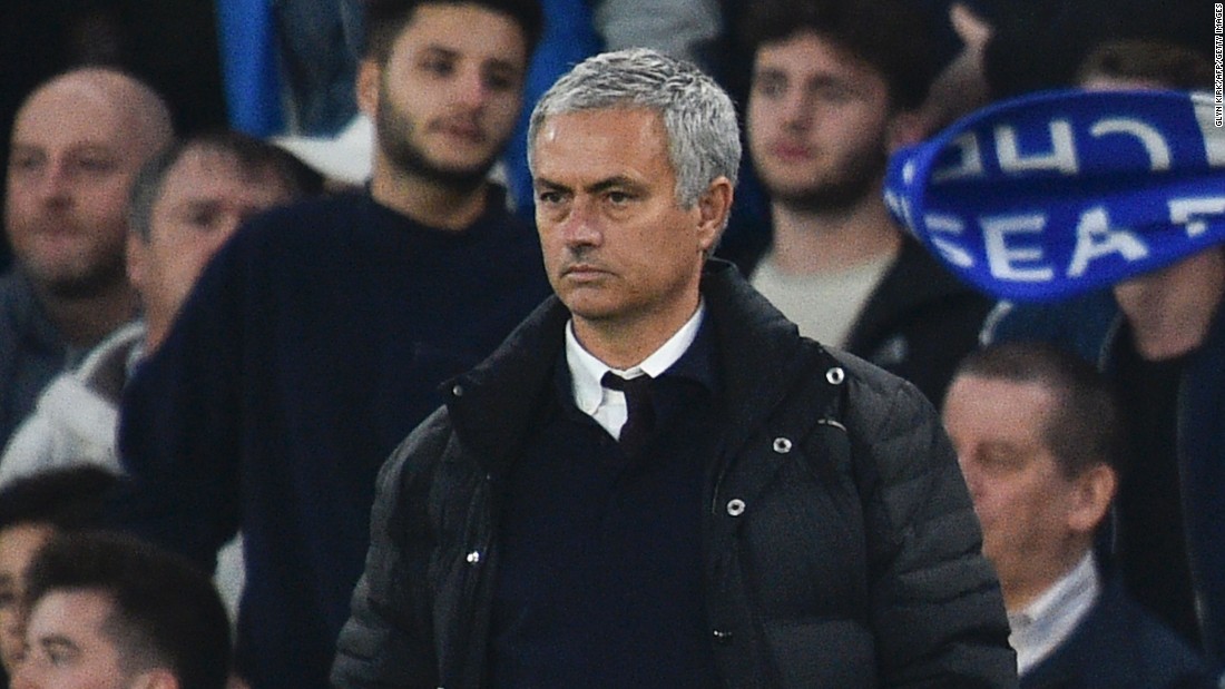 A miserable Mourinho watched on during United&#39;s humiliating English Premier League defeat to his old club Chelsea in October 2016. As the 4-0 thrashing unfolded, the Portuguese stood stony-faced on the touchline with his hands in his pockets.