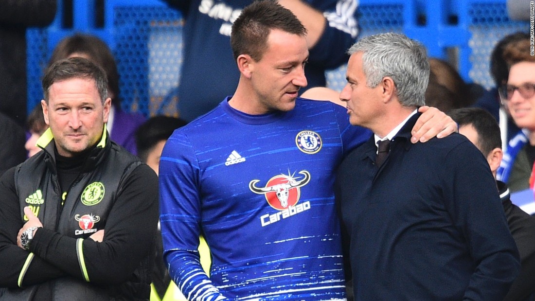 Mourinho spent two spells with Chelsea, winning three Premier League titles, three League Cups and one FA Cup. But he was sacked by the club in December 2015 after a disastrous start to the defense of its crown left it hovering above the relegation zone. Before Sunday&#39;s game, he was reunited with John Terry, his former captain at Chelsea.