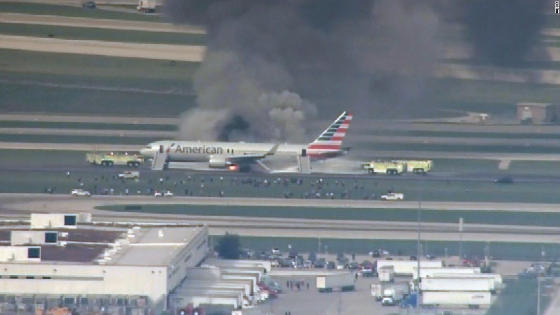 At Chicago O'Hare, American 767 catches fire on runway CNN