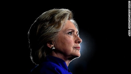 US Democratic presidential nominee Hillary Clinton looks on during a campaign rally in Tempe, Arizona, on November 2, 2016.