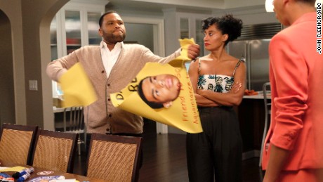 Anthony Anderson, Tracee Ellis Ross and Marcus Scribner in an episode of &#39;black-ish&#39; in which a high school election took on a bigger meaning for the Johnsons.