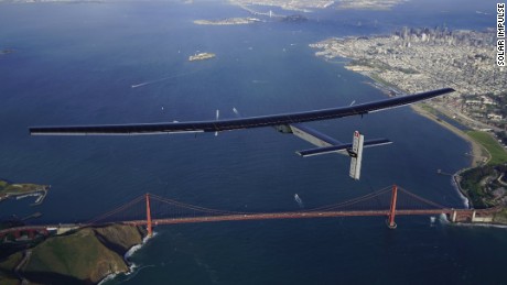Mountain View, USA, April 23rd 2016: Solar Impulse landed at Moffett Airfield, completing the pacific crossing. Departed from Abu Dhabi on march 9th 2015, the Round-the-World Solar Flight will take 500 flight hours and cover 35000 km. Swiss founders and pilots, Bertrand Piccard and André Borschberg hope to demonstrate how pioneering spirit, innovation and clean technologies can change the world. The duo will take turns flying Solar Impulse 2, changing at each stop and will fly over the Arabian Sea, to India, to Myanmar, to China, across the Pacific Ocean, to the United States, over the Atlantic Ocean to Southern Europe or Northern Africa before finishing the journey by returning to the initial departure point. Landings will be made every few days to switch pilots and organize public events for governments, schools and universities.