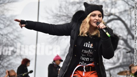 WASHINGTON, DC - JANUARY 21:  Madonna performs onstage during the Women's March on Washington on January 21, 2017 in Washington, DC.  (Photo by Theo Wargo/Getty Images)