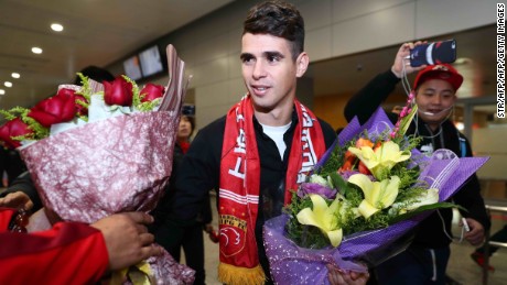 Brazilian football player Oscar moved from Chelsea to Shanghai SIPG in January 2017 for around $63m.