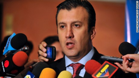 Venezuela's Interior and Justice Minister, Tareck El Aissami talks to the press in Caracas on November 10, 2011. The Venezuelan police has found the van employed by the gunmen who kidnapped on Wednesday baseball player Wilson Ramos, catcher of the Washington Nationals Major League America, said Mr. El Aissami, promising to rescue him "safe and sound".  AFP  PHOTO/Leo RAMIREZ (Photo credit should read LEO RAMIREZ/AFP/Getty Images)