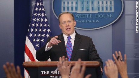 White House Press Secretary Sean Spicer speaks to the media during his daily briefing March 8, 2017.