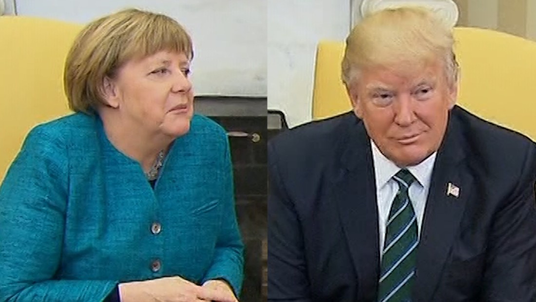 Did Trump Snub Merkel Handshake March 2017 Cnn Video 