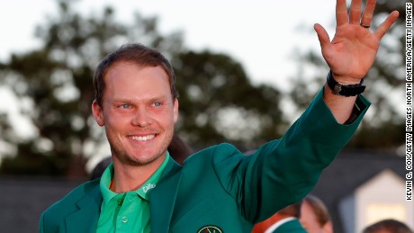 AUGUSTA, GEORGIA - APRIL 10:  Danny Willett of England celebrates with the green jacket after winning the final round of the 2016 Masters Tournament at Augusta National Golf Club on April 10, 2016 in Augusta, Georgia.  (Photo by Kevin C. Cox/Getty Images)