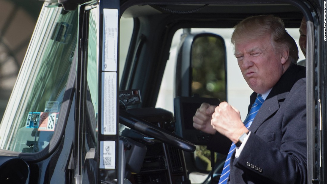 President Trump Hops Into A Truck Cab Cnn Video 