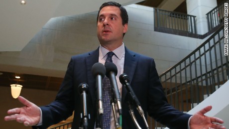 WASHINGTON, DC - MARCH 23: Chairman of the House Intelligence Committee, Devin Nunes (R-CA) speaks to reporters after leaving a closed meeting with fellow committee members, on Capitol Hill March 23, 2017 in Washington, DC. ÊNunes has been under fire from committee members for informing President Donald Trump about the U.S. intelligence community&#39;s incidental collection of communications involving members of the president&#39;s transition group.
 (Photo by Mark Wilson/Getty Images)