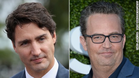 Canadian Prime Minister Justin Trudeau and actor Matthew Perry.