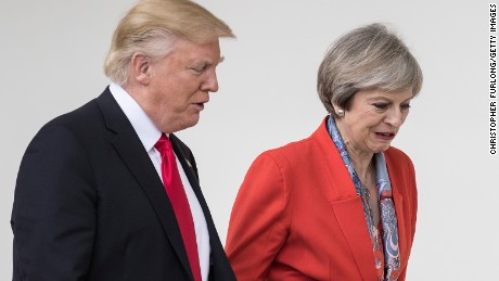 British Prime Minister Theresa May and U.S. President Donald Trump at the White House in January.