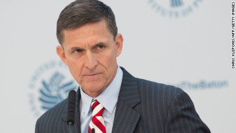 Lieutenant General Michael Flynn (ret.), National Security Advisor Designate speaks during a conference on the transition of the US Presidency from Barack Obama to Donald Trump at the US Institute Of Peace in Washington DC, January 10, 2017.  / AFP / CHRIS KLEPONIS        (Photo credit should read CHRIS KLEPONIS/AFP/Getty Images)