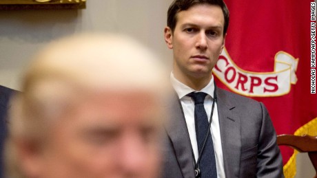 White Senior Advisor Jared Kushner listens as US President Donald Trump speaks at a meeting with business leaders in the Roosevelt Room at the White House in Washington, DC, on January 23, 2017. / AFP / NICHOLAS KAMM        (Photo credit should read NICHOLAS KAMM/AFP/Getty Images)