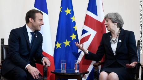 Britain&#39;s Prime Minister Theresa May and French President Emmanuel Macron will meet on Thursday.