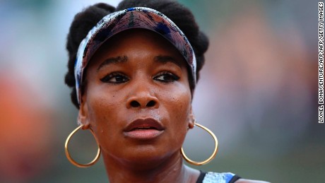US Venus Williams looks on as she plays against Belgium&#39;s Elise Mertens during their tennis match at the Roland Garros 2017 French Open on June 2, 2017 in Paris.  / AFP PHOTO / Lionel BONAVENTURE        (Photo credit should read LIONEL BONAVENTURE/AFP/Getty Images)