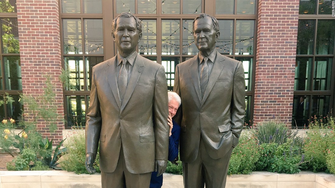 Bill Clinton Is Literally Hiding Between Two Bushes In A Viral Photo 