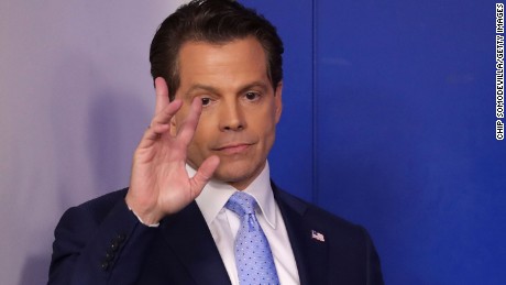   Anthony Scaramucci attends the daily White House press briefing in the Brady Press Briefing Room at the White House July 21, 2017 in Washington, DC. White House Press Secretary Sean Spicer resigned after it was announced that Trump hired Scaramucci, a Wall Street financier and longtime supporter, to the position of White House communications director. 