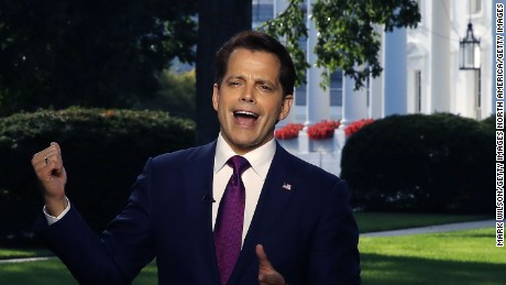 WASHINGTON, DC - JULY 26:  White House Communications Director Anthony Scaramucci speaks on a morning television show, from the north lawn of the White House on July 26, 2017 in Washington, DC.  (Photo by Mark Wilson/Getty Images)