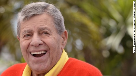 US comedian Jerry Lewis poses on May 23, 2013 during a photocall for the film &quot;Max Rose&quot; presented Out of Competition at the 66th edition of the Cannes Film Festival in Cannes. Cannes, one of the world&#39;s top film festivals, opened on May 15 and will climax on May 26 with awards selected by a jury headed this year by Hollywood legend Steven Spielberg.       AFP PHOTO / ANNE-CHRISTINE POUJOULAT        (Photo credit should read ANNE-CHRISTINE POUJOULAT/AFP/Getty Images)