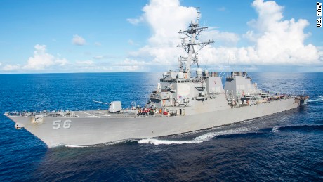 The Arleigh Burke-class guided-missile destroyer USS John S. McCain.