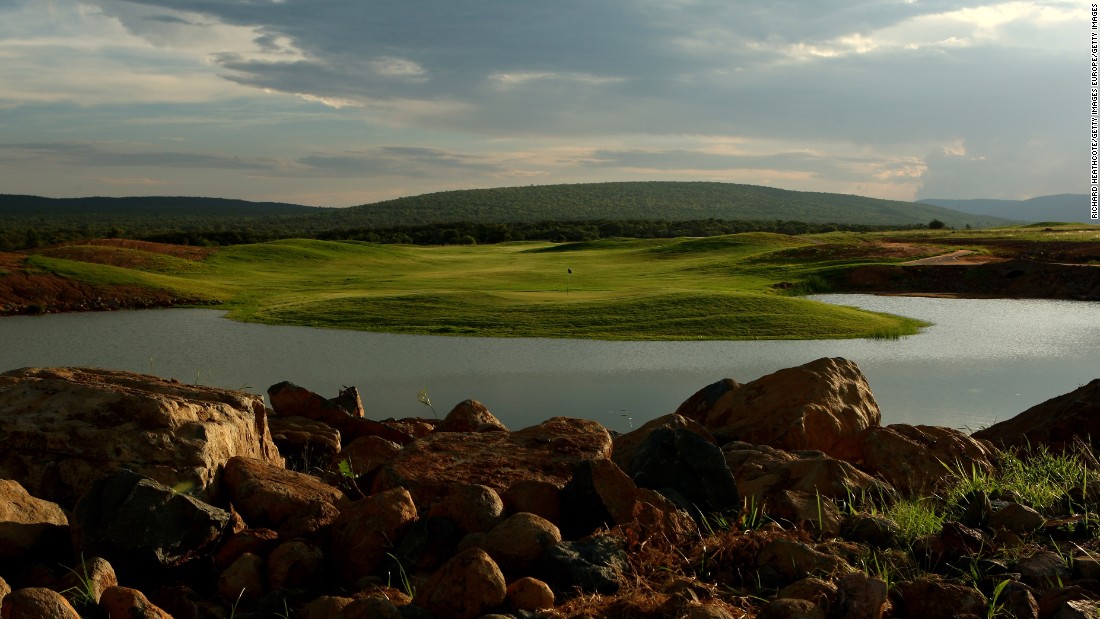  A view of the second hole, designed by Thomas Bjorn of Denmark.