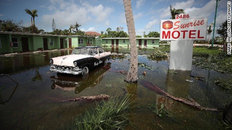EAST NAPLES, FL - SEPTEMBER 11:  The Sunrise Motel remains flooded after Hurricane Irma hit the area on September 11, 2017 in East Naples, Florida. Yesterday Hurricane Irma hit Florida&#39;s west coast leaving widespread damage and flooding.  (Photo by Mark Wilson/Getty Images)